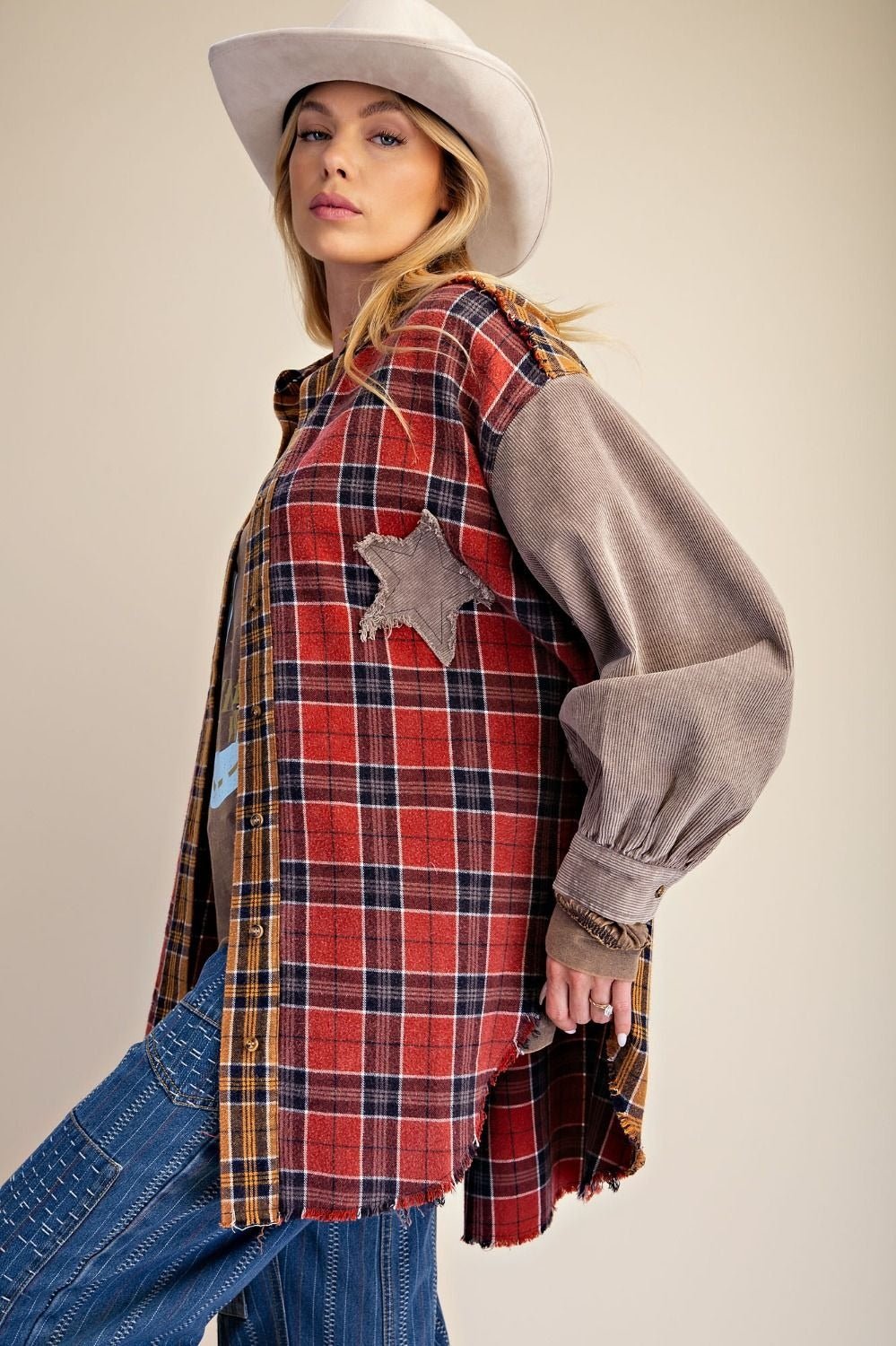 The Long Haul Oversized Washed Plaid Shacket - Westly