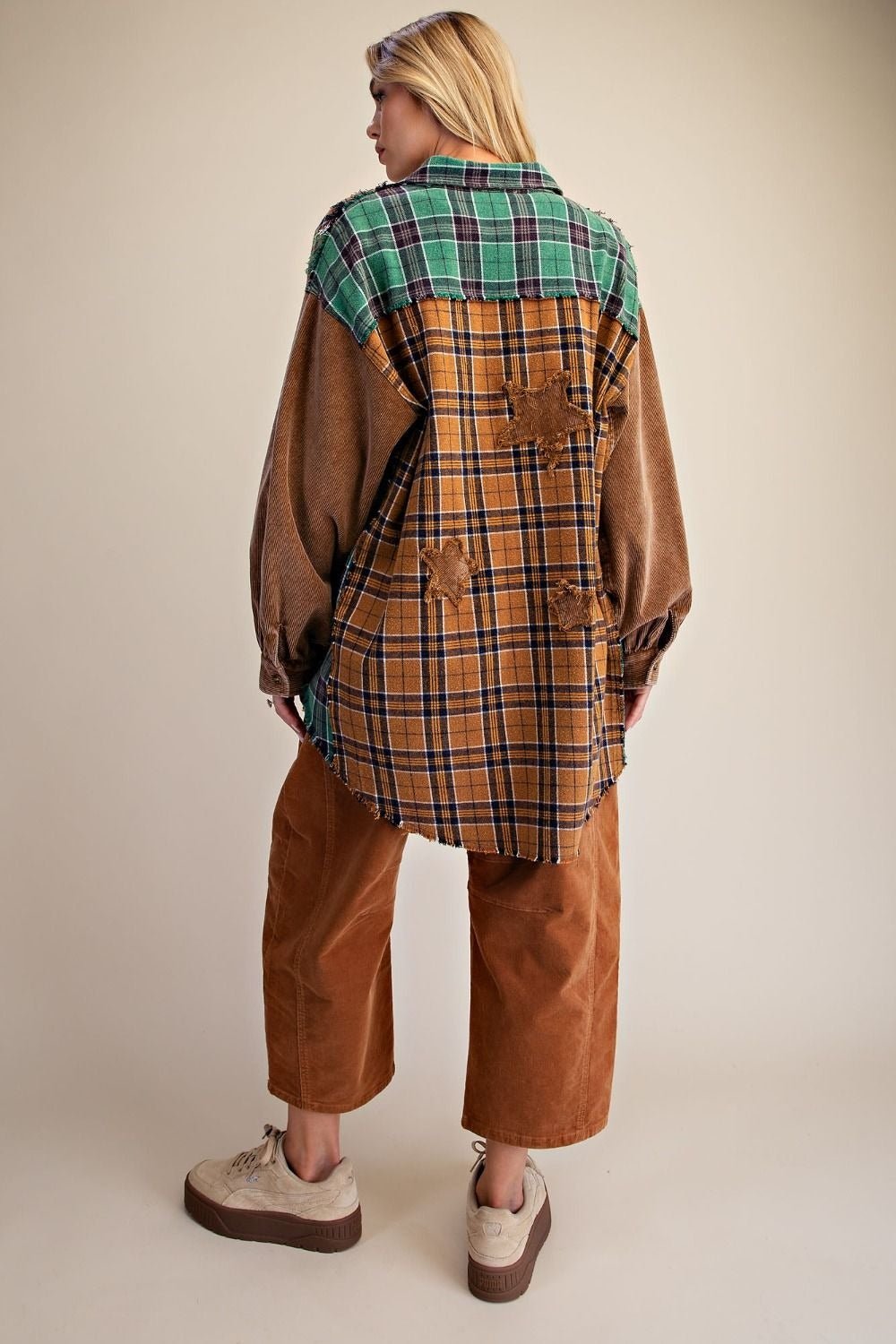 The Long Haul Oversized Washed Plaid Shacket - Westly