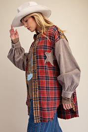 The Long Haul Oversized Washed Plaid Shacket - Westly