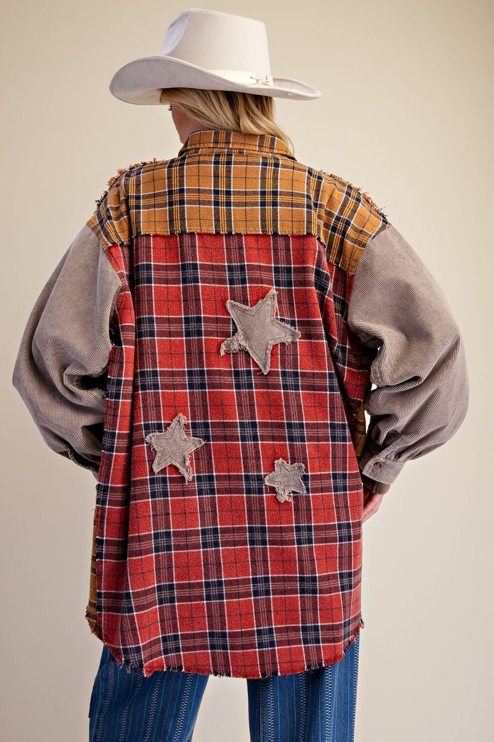 The Long Haul Oversized Washed Plaid Shacket - Westly