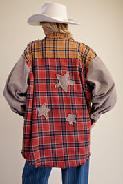 The Long Haul Oversized Washed Plaid Shacket - Westly