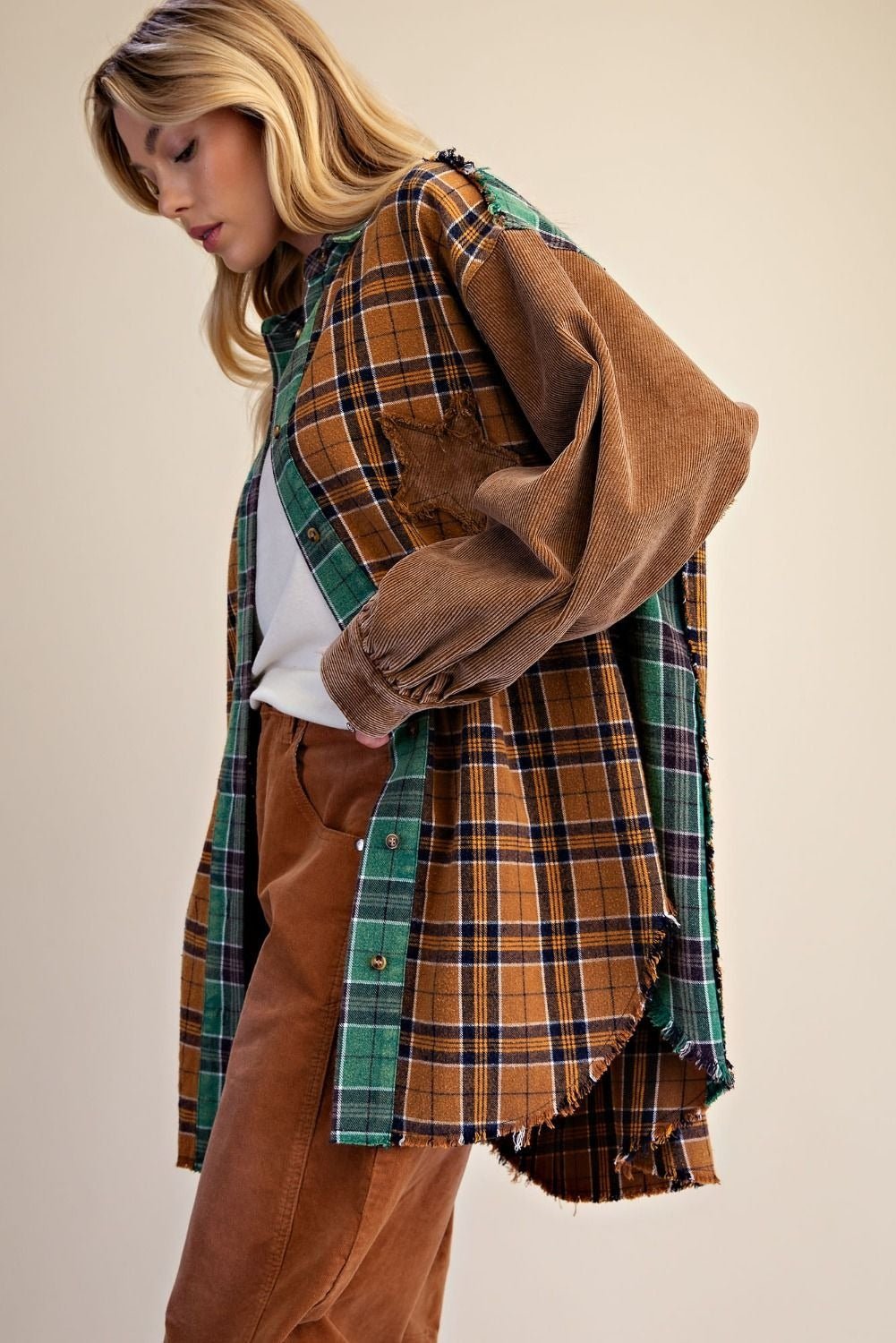 The Long Haul Oversized Washed Plaid Shacket - Westly