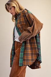 The Long Haul Oversized Washed Plaid Shacket - Westly