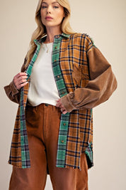 The Long Haul Oversized Washed Plaid Shacket - Westly