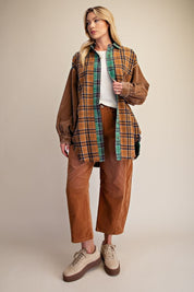 The Long Haul Oversized Washed Plaid Shacket - Westly