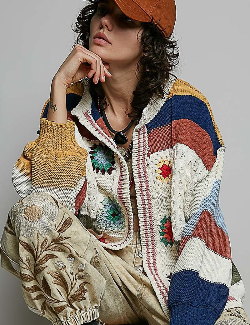 The Maker Balloon Sleeve Chenille Cardigan - Westly