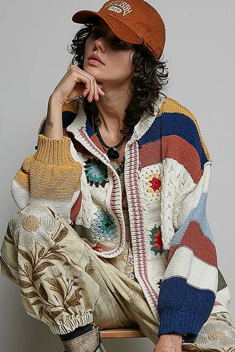 The Maker Balloon Sleeve Chenille Cardigan - Westly