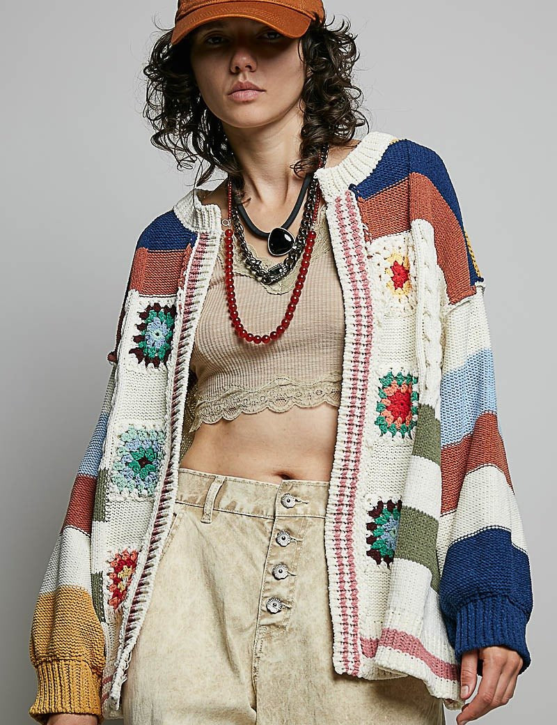 The Maker Balloon Sleeve Chenille Cardigan - Westly
