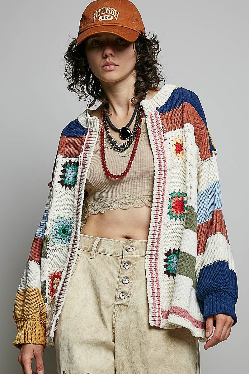 The Maker Balloon Sleeve Chenille Cardigan - Westly