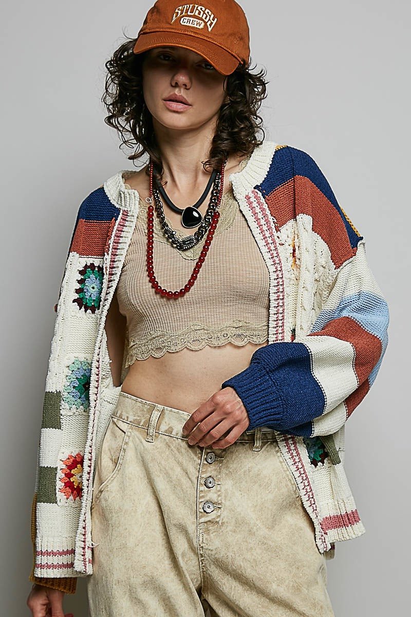 The Maker Balloon Sleeve Chenille Cardigan - Westly