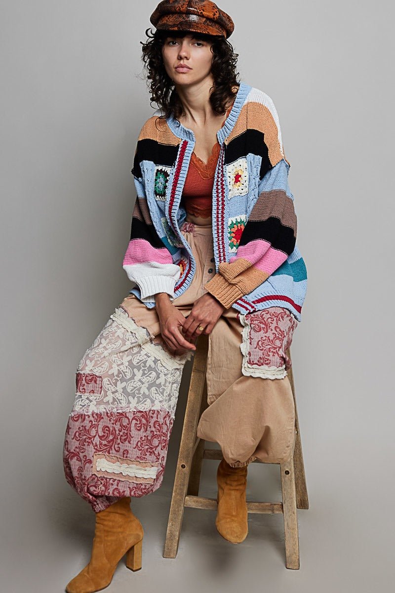 The Maker Balloon Sleeve Chenille Cardigan - Westly