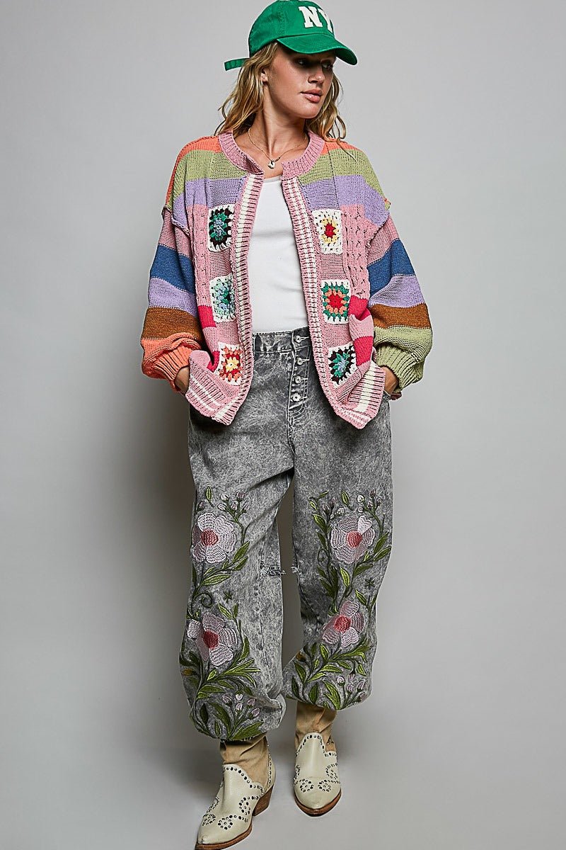 The Maker Balloon Sleeve Chenille Cardigan - Westly