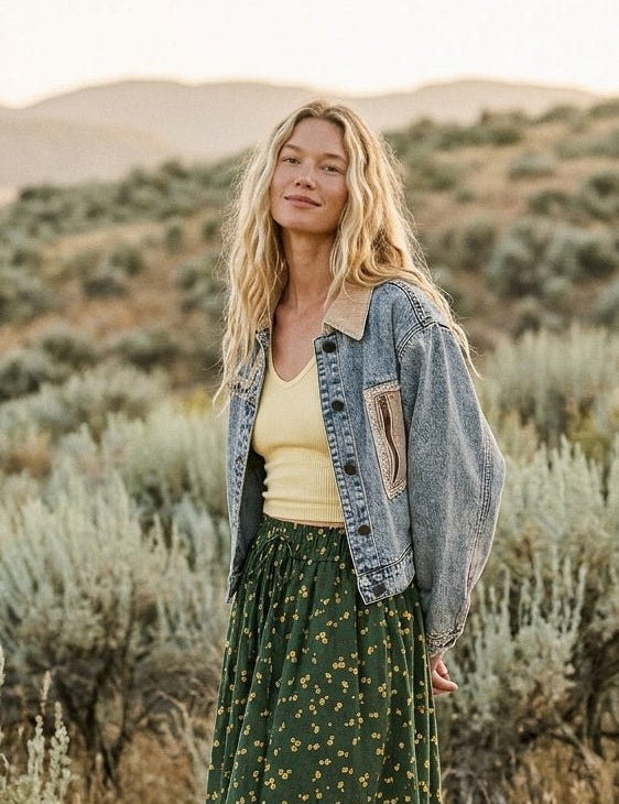 The Muse Contrast Denim Jacket - Westly