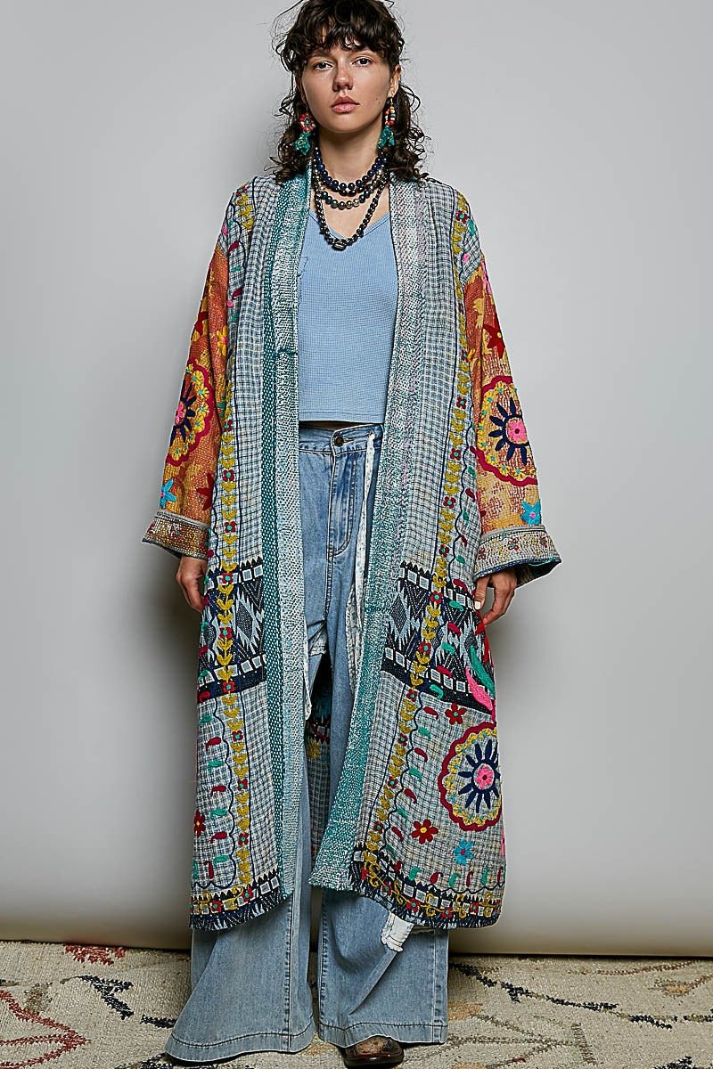 The Storyteller Patchwork & Embroidery Maxi Duster - Westly