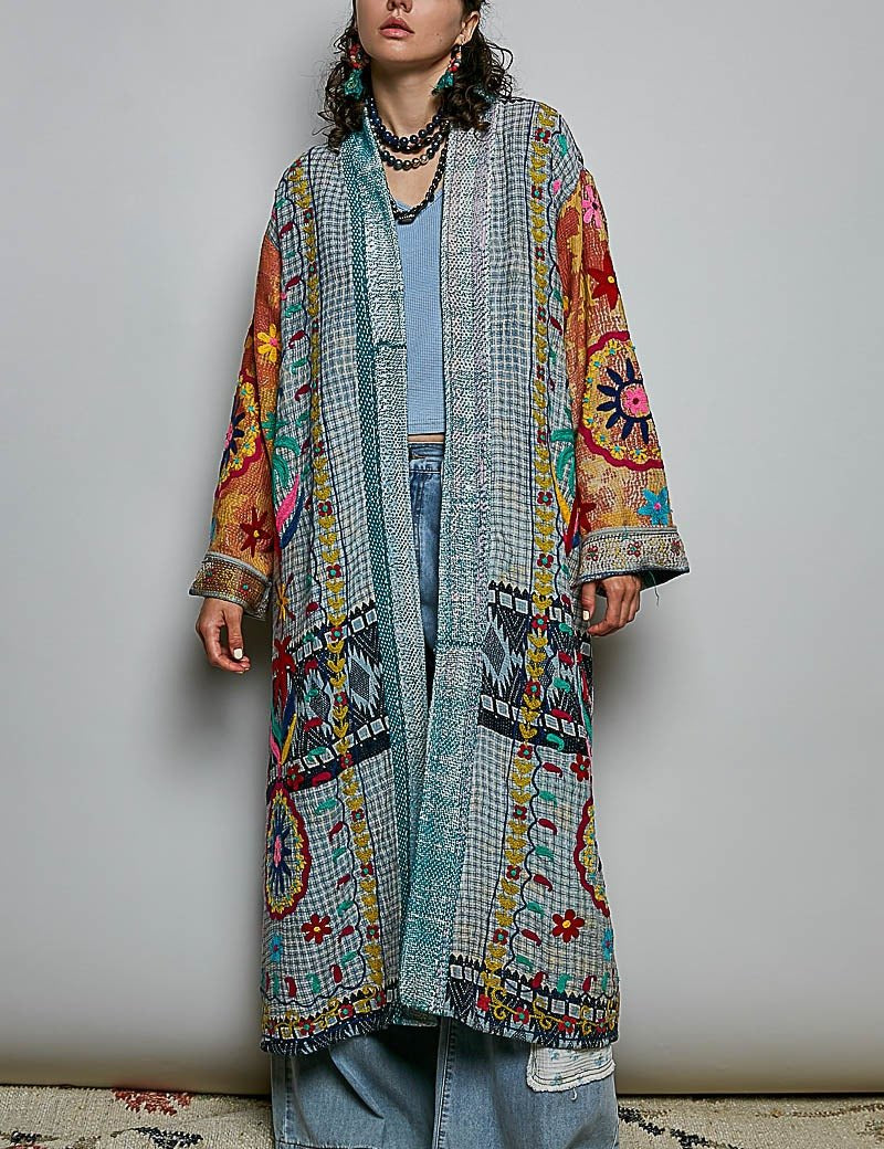 The Storyteller Patchwork & Embroidery Maxi Duster - Westly