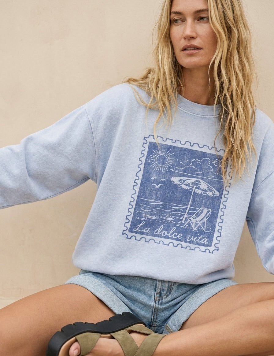The Sweet Life Mineral Wash Sweatshirt - Westly