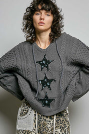 Three Wishes Hooded V-Neck Sweater - Westly