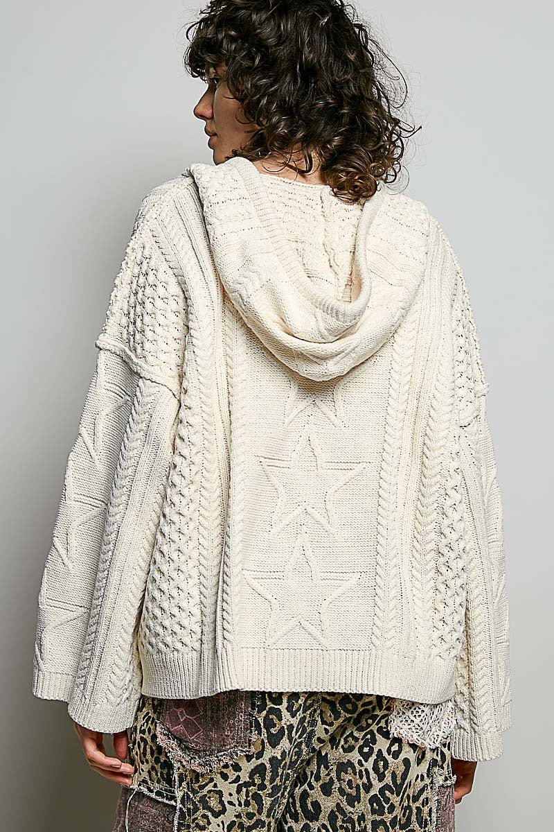 Three Wishes Hooded V-Neck Sweater - Westly