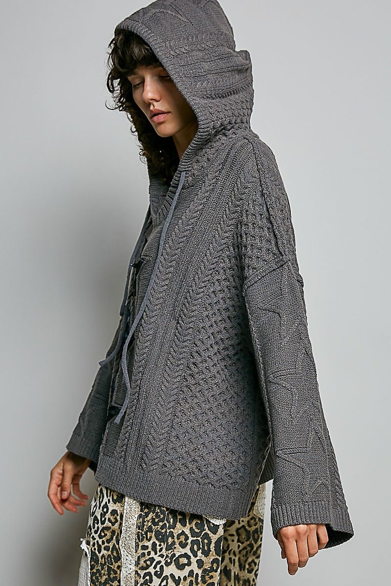Three Wishes Hooded V-Neck Sweater - Westly