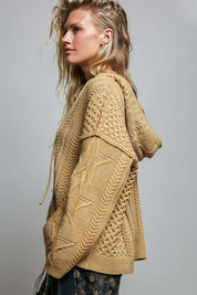 Three Wishes Hooded V-Neck Sweater - Westly
