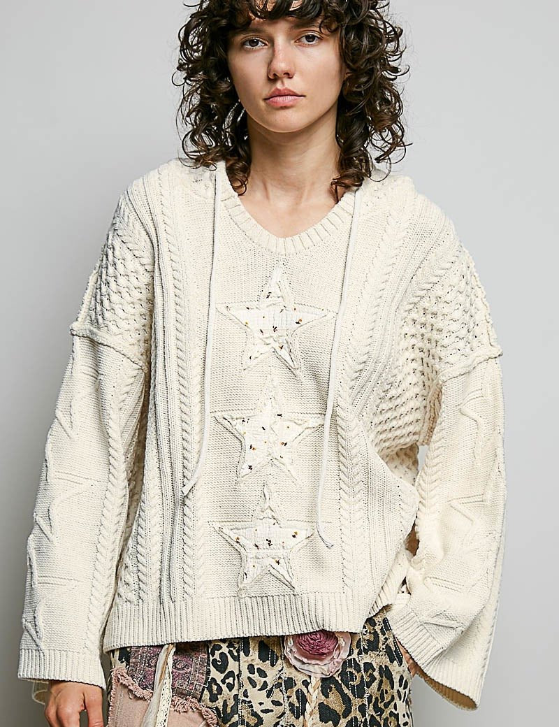 Three Wishes Hooded V-Neck Sweater - Westly