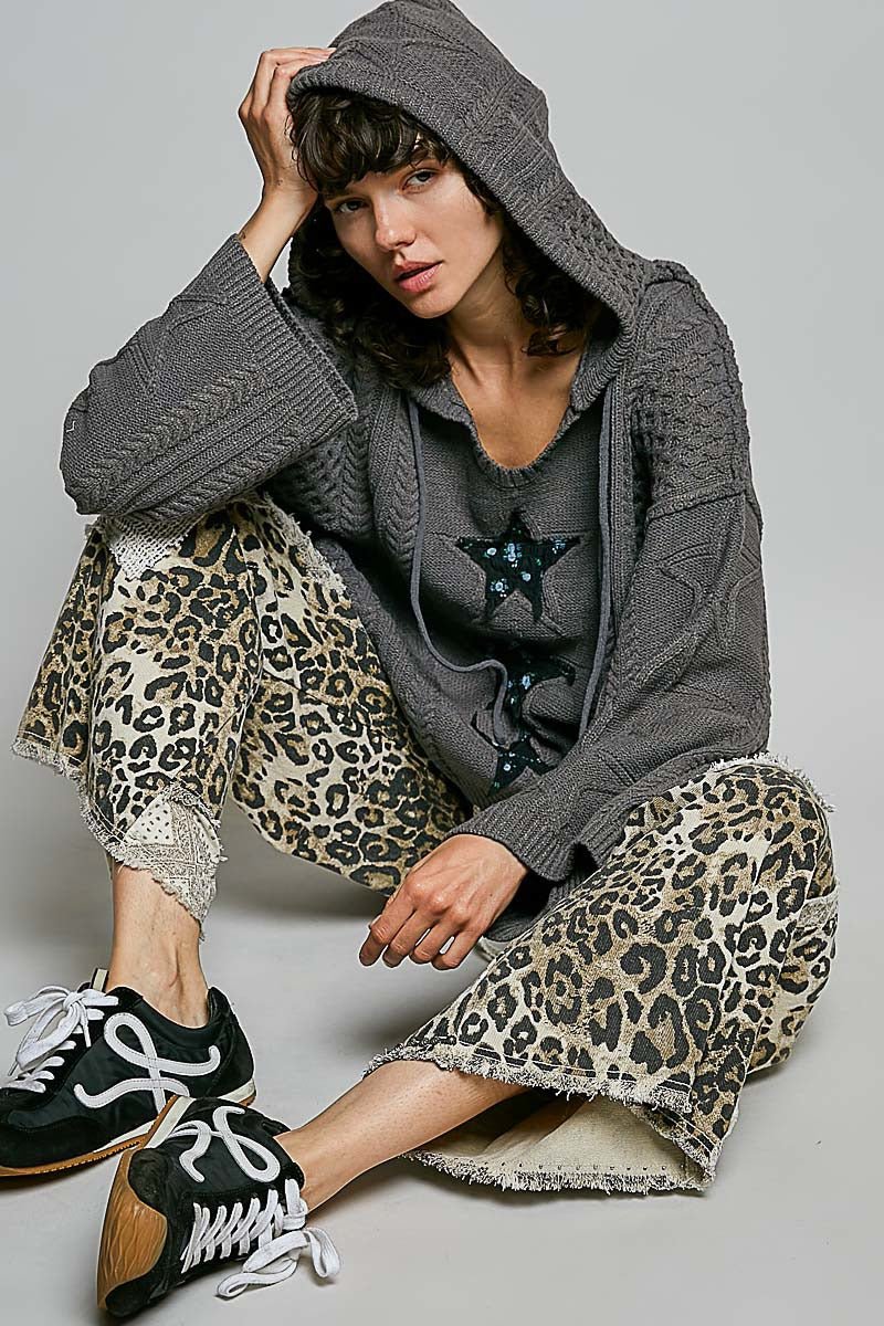 Three Wishes Hooded V-Neck Sweater - Westly