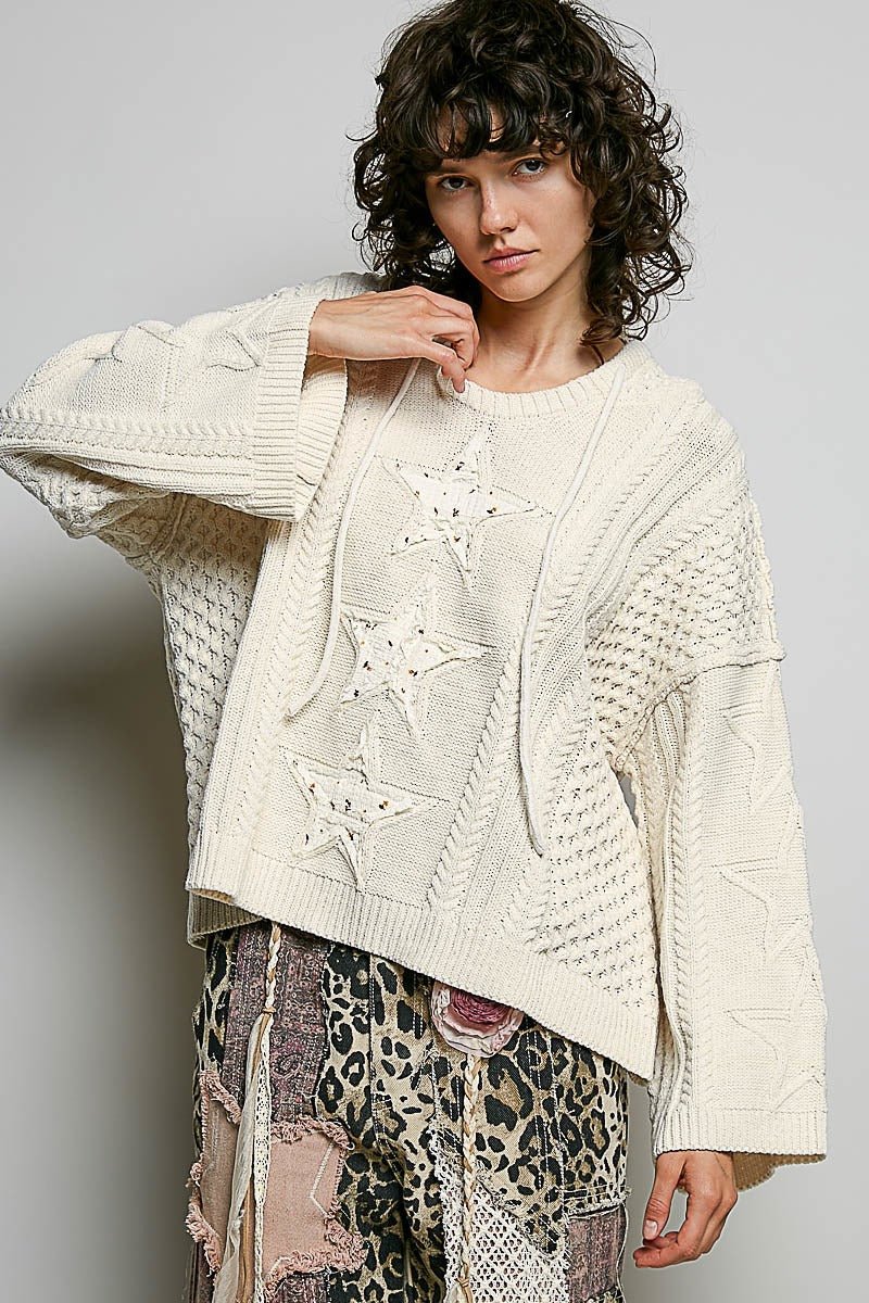 Three Wishes Hooded V-Neck Sweater - Westly