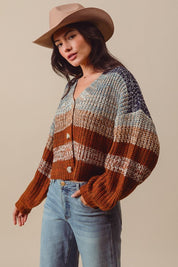 Tidal Rhythm Textured Stripe Cardigan - Westly