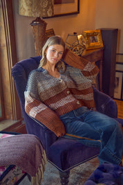 Tidal Rhythm Textured Stripe Cardigan - Westly