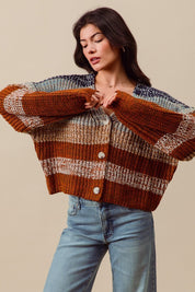 Tidal Rhythm Textured Stripe Cardigan - Westly