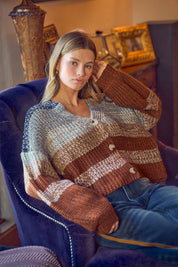 Tidal Rhythm Textured Stripe Cardigan - Westly