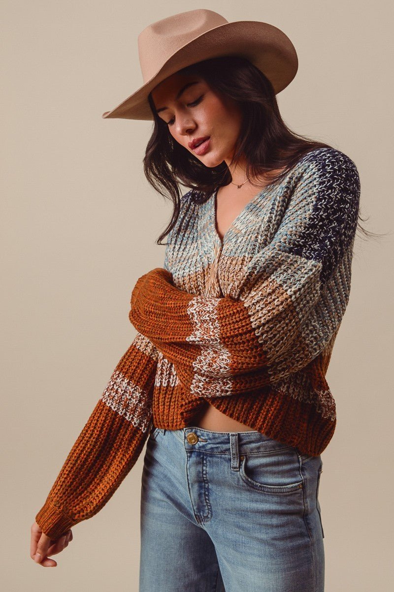 Tidal Rhythm Textured Stripe Cardigan - Westly