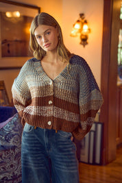 Tidal Rhythm Textured Stripe Cardigan - Westly