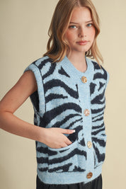 Tiger Lily Button Front Sweater Vest - Westly