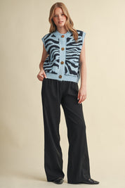 Tiger Lily Button Front Sweater Vest - Westly