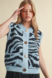 Tiger Lily Button Front Sweater Vest - Westly