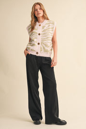 Tiger Lily Button Front Sweater Vest - Westly