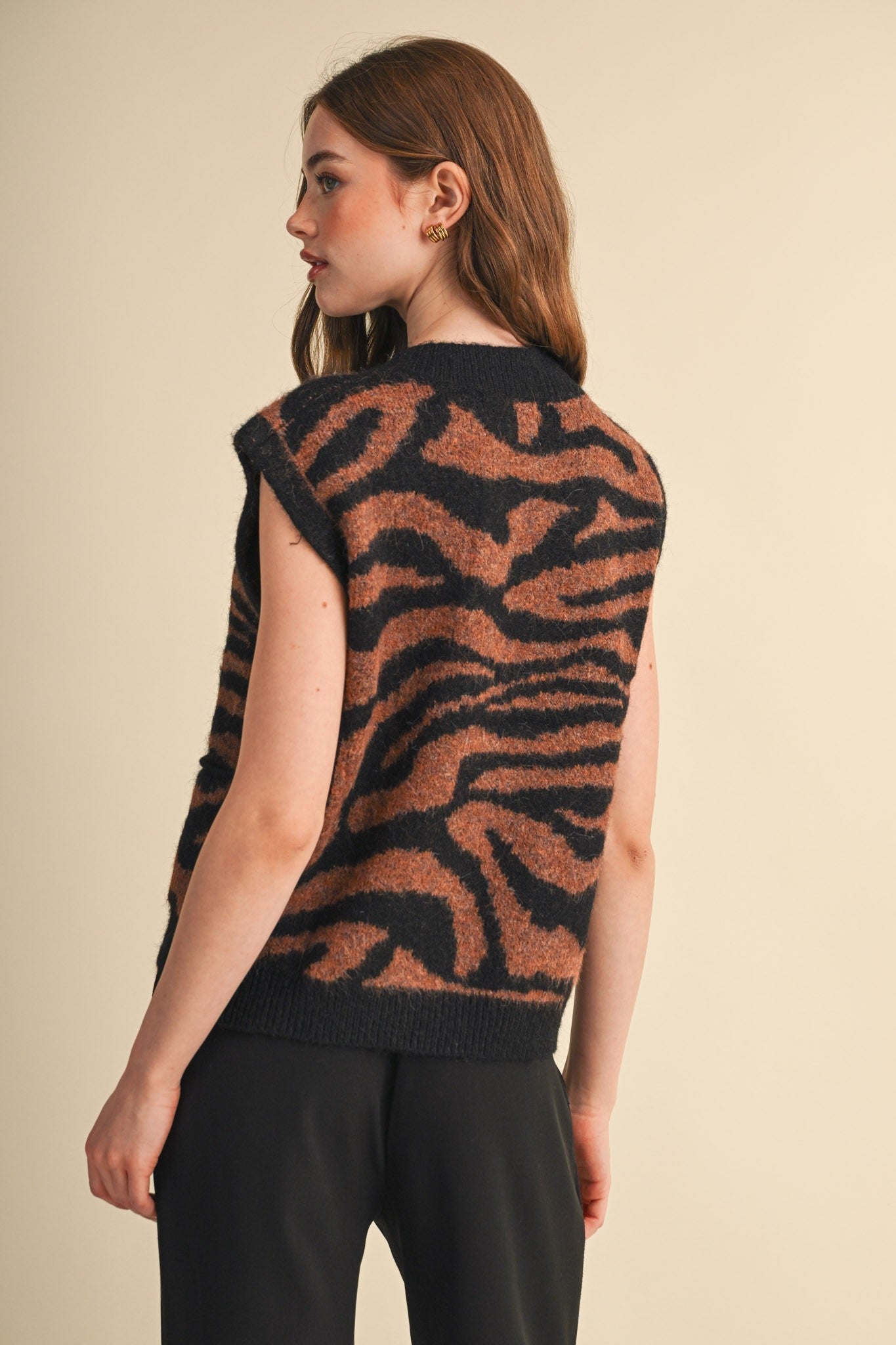 Tiger Lily Button Front Sweater Vest - Westly