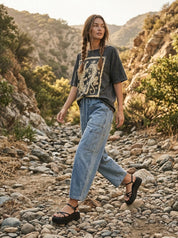 Tigers and Stars Vintage - Wash Oversized Graphic Tee - Westly