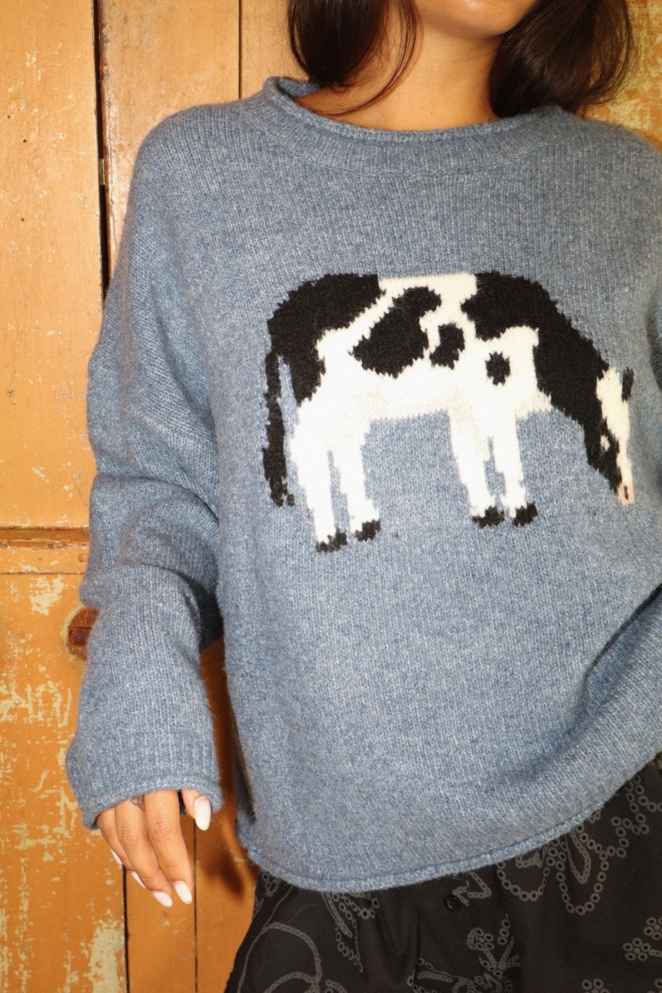 Tillie Cow Intarsia Sweater - Westly
