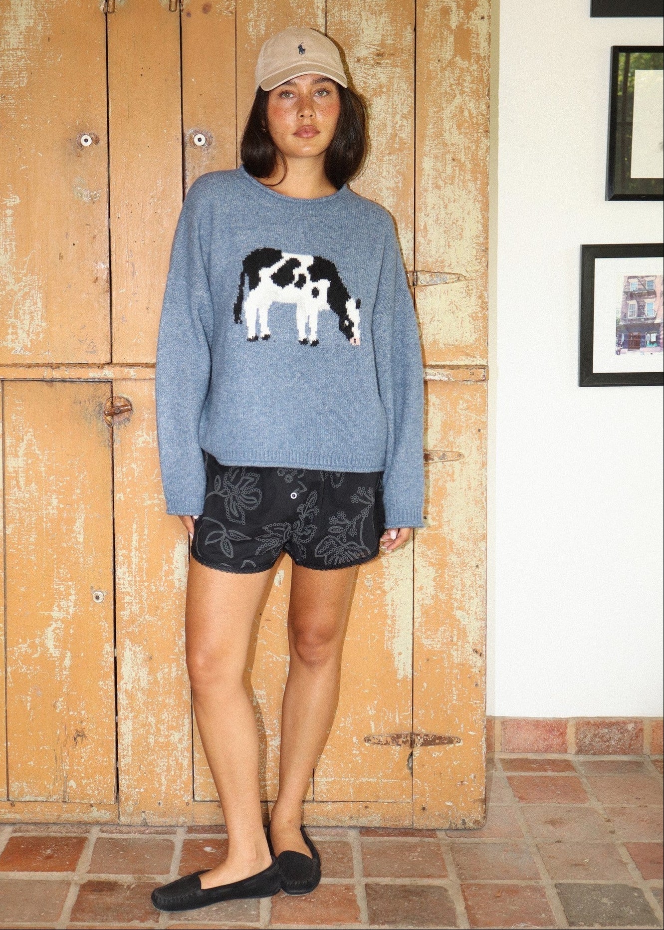 Tillie Cow Intarsia Sweater - Westly