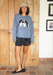 Tillie Cow Intarsia Sweater - Westly
