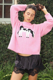Tillie Cow Intarsia Sweater - Westly