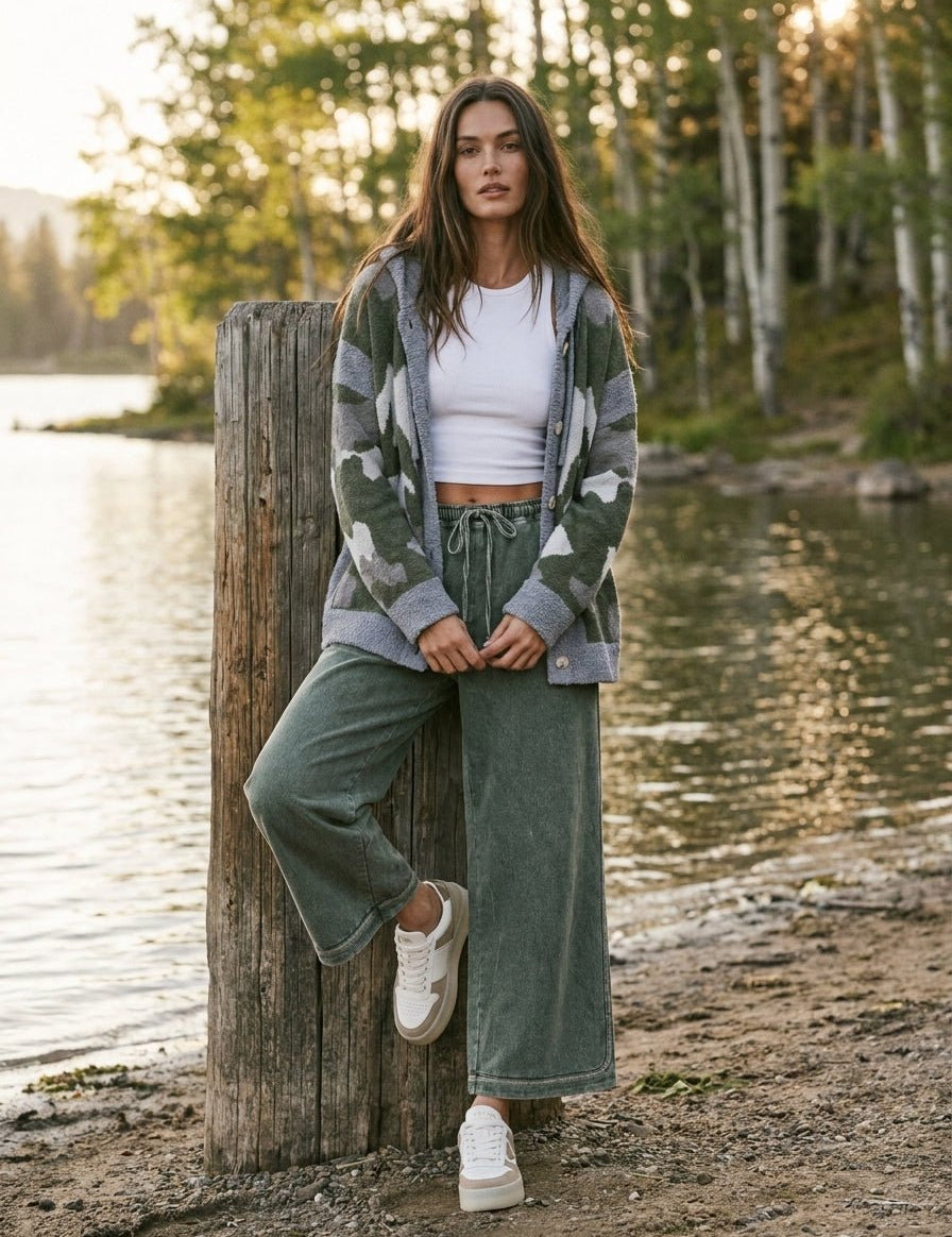 Timberline Camo Knit Button-Front Cardigan - Westly