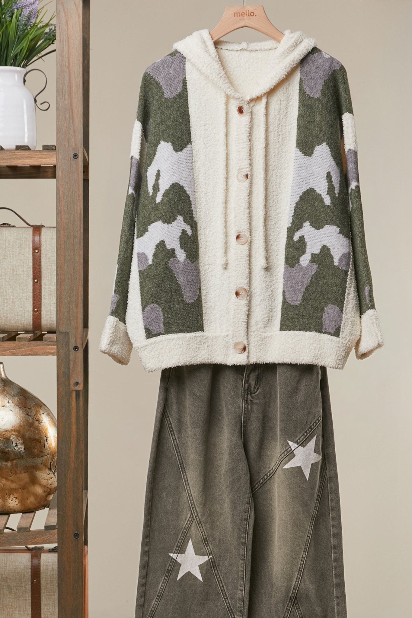 Timberline Camo Knit Button-Front Cardigan - Westly