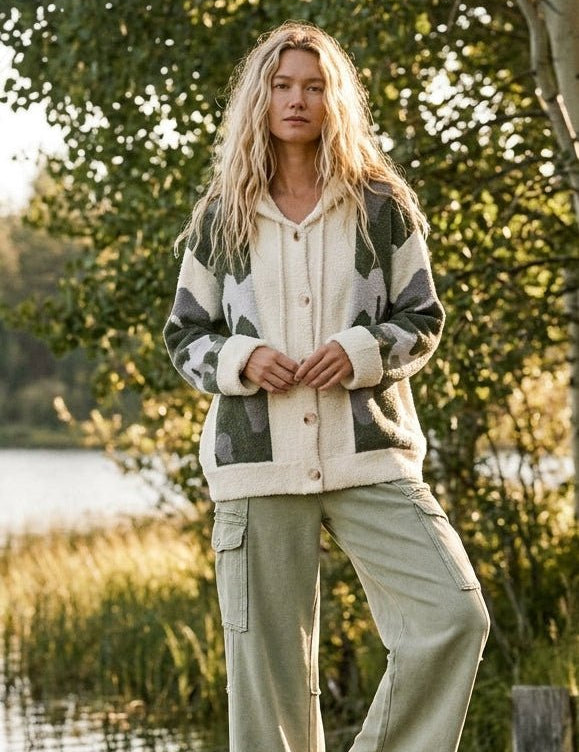 Timberline Camo Knit Button-Front Cardigan - Westly