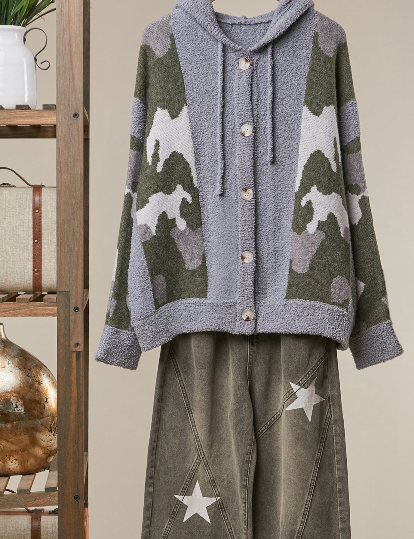 Timberline Camo Knit Button-Front Cardigan - Westly