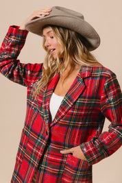 Tinsel Hour Sequin Plaid Jacket - Red Multi