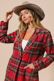 Tinsel Hour Sequin Plaid Jacket - Red Multi