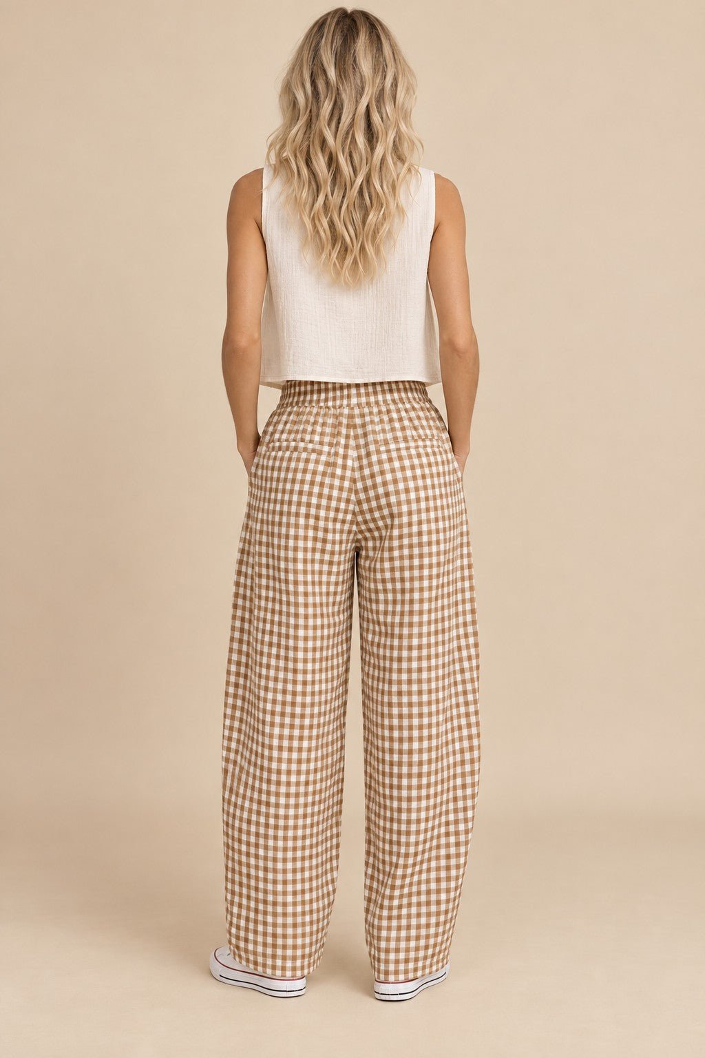 Tolland Gingham Wide Leg Pants - Westly